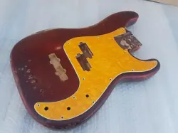 1958 FENDER PRECISION BASS  BODY USA - CANDY APPLE RED