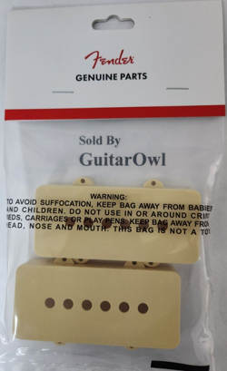 FENDER AGED WHITE JAZZMASTER GUITAR PICKUP COVERS 0054442049 MADE IN THE USA