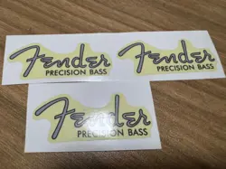 3PCS FENDER PRECISION BASS TELE GUITAR RETRO UV HEADSTOCK RAISED STICKERS DECALS