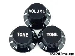 FENDER AMERICAN PROFESSIONAL II STRAT GUITAR KNOBS, VOLUME TONE STRATOCASTER BLK