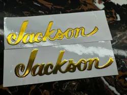 2Pcs Fender Jackson Guitar Bass Headstock Vinyl UV Waterproof Sticker Decal Gold