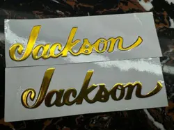 2Pcs Fender Jackson Guitar Bass Headstock Vinyl UV Waterproof Sticker Decal Gold