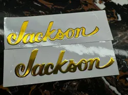 2Pcs Fender Jackson Guitar Bass Headstock Vinyl UV Waterproof Sticker Decal Gold