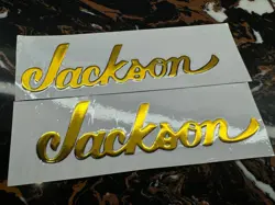 2Pcs Fender Jackson Guitar Bass Headstock Vinyl UV Waterproof Sticker Decal Gold