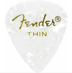 12 GUITAR PICKS FENDER 351 SHAPE - THIN - WHITE MOTORCYCLE - 1980351705 FOR