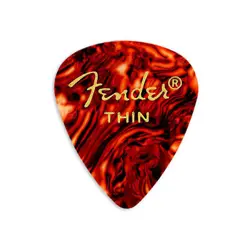 12 GUITAR PICKS FENDER CELLULOID 351 CLASSIC SHELL TORTOISE THIN