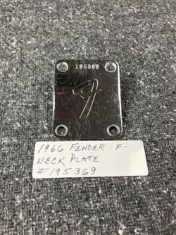 1966 FENDER F-NECK PLATE #195369 STRATOCASTER TELECASTER JAZZMASTER MUSTANG