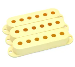005-3824-000 (3) GENUINE FENDER AGED WHITE STRATOCASTER/STRAT PICKUP COVERS KIT