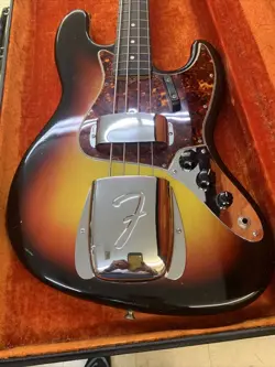 1965 FENDER JAZZ BASS VINTAGE L-SERIES SUNBURST W/ CASE 4 STRING BOLTS 4 BOLT