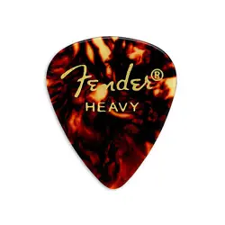 12 GUITAR PICKS FENDER CELLULOID 351 CLASSIC SHELL TORTOISE HEAVY