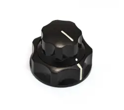 (1) GENUINE FENDER 90S 00S DELUXE BLACK STACKED JAZZ J BASS KNOB 004-9411-000
