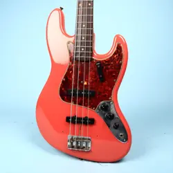 1961 FENDER JAZZ BASS GUITAR REFIN FIESTA RED