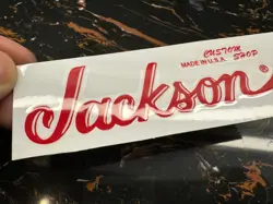 2Pcs Fender Jackson Custom Shop Guitar Headstock Vinyl UV Waterproof Sticker Red
