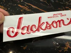 2Pcs Fender Jackson Custom Shop Guitar Headstock Vinyl UV Waterproof Sticker Red
