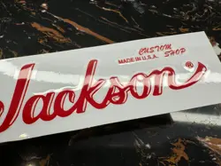 2Pcs Fender Jackson Custom Shop Guitar Headstock Vinyl UV Waterproof Sticker Red