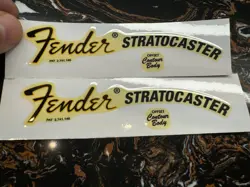 2Pcs Fender Custom Shop Guitar Bass Headstock Vinyl UV Waterproof Sticker Decals
