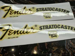 2Pcs Fender Custom Shop Guitar Bass Headstock Vinyl UV Waterproof Sticker Decals