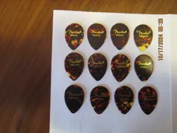 12 PACK FENDER 358 CLASSIC CELLULOID GUITAR PICKS - SHELL, MEDIUM GAUGE #1260