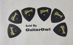 GIBSON HEAVY MEDIUM THIN 346 WEDGE GUITAR PICKS 6 PACK 2 OF EACH