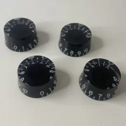 GIBSON STYLE GUITAR BLACK SPEED KNOBS VOLUME AND TONE CONTROL LOT OF 4