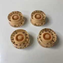 GIBSON STYLE GUITAR PEACH PINK SPEED KNOBS VOLUME AND TONE CONTROL SET OF 4