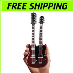 GIBSON EDS-1275 1:4 SCALE MINIATURE CHERRY GUITAR REPLICA WITH DISPLAY STAND