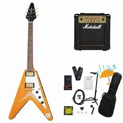 EPIPHONE INSPIRED BY GIBSON CUSTOM 1958 KORINA FLYING V WH PG AGED NATURAL MARSH