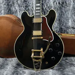 GIBSON ES-355 EBONY ELECTRIC GUITAR   VERY POPULAR MODEL WITH A SEMI-HOLLOW BODY