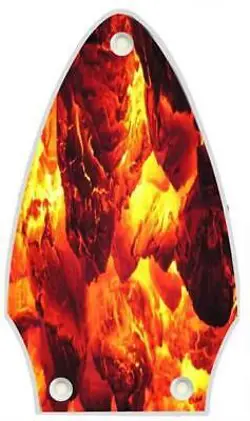 TRUSS ROD COVER GRAPHIC COMPATIBLE WITH GIBSON FLYING V GUITAR FIRE EMBERS