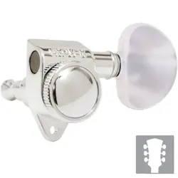 NEW GROVER 502 LOCKING TUNERS 3X3 MODERN GIBSON LES PAUL PEARLOID BUTTONS NICKEL