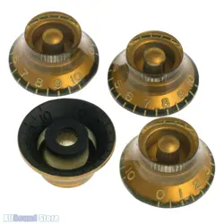 SET OF 4 RELIC AGED GOLD TOP HAT BELL KNOBS FOR GIBSON USA CTS GUITAR/BASS