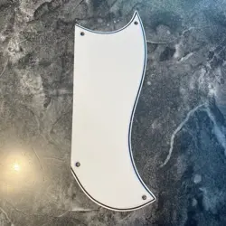 3 PLY WHITE WIDE BEVEL HALF FACE PICKGUARD FOR 1960'S GIBSON SG CUSTOM 3 PICKUP