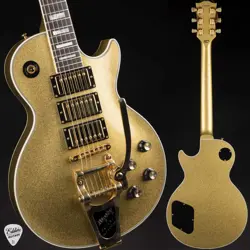 GIBSON CUSTOM SHOP LES PAUL CUSTOM 3 PICKUP BIGSBY GLOSS GOLD SPARKLE #CS85078