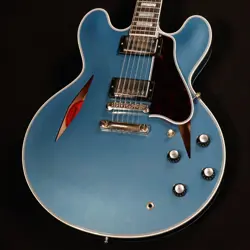 GIBSON CUSTOM SHOP DEALER SELECT 1959 ES-355 REISSUE, DIAMOND F-HOLES PELHAM BLU