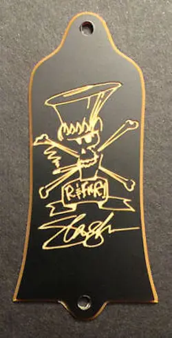 GUITAR TRUSS ROD COVER - ENGRAVED GIBSON USA GUNS N ROSES AFD SLASH - BLACK GOLD