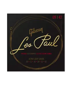 GIBSON SEG-LES9 LES PAUL PREMIUM ELECTRIC GUITAR STRINGS - ULTRA LIGHT