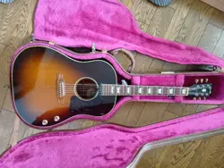 GIBSON J-160E ACOUSTIC GUITAR SUNBURST 1991 W/ HARD CASE, MINOR WEAR