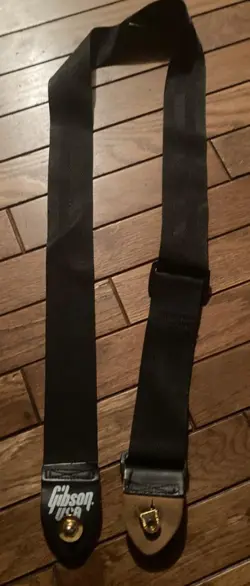 GIBSON CUSTOM SHOP BLACK GUITAR STRAP LEATHER PREMIUM COMFORT ACCESSORIES E138