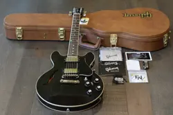 2020 GIBSON CUSTOM ES-339 GLOSS SEMI-HOLLOW GUITAR TRANS BLACK EBONY + OHSC