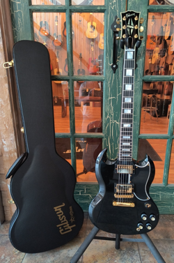 2009 GIBSON CUSTOM SHOP SG CUSTOM ELECTRIC GUITAR EBONY W/GIBSON HARD CASE & COA
