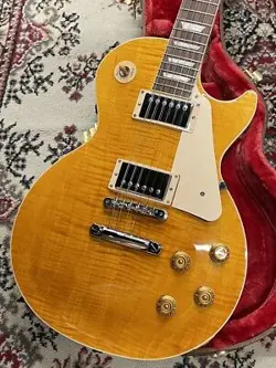 GIBSON CUSTOM COLOR SERIES LES PAUL STANDARD 50S FIGURED TOP HONEY AMBER #GG4EL