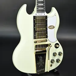 EPIPHONE INSPIRED BY GIBSON CUSTOM 1963 LES PAUL SG CUSTOM W MAESTRO VIBROLA CLA