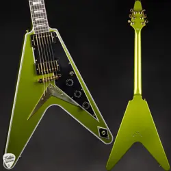 GIBSON CUSTOM SHOP PSL FLYING V CUSTOM GLOSS GECKO GREEN METALLIC #CS403287