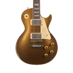 USED GIBSON CUSTOM 1957 LES PAUL GOLDTOP REISSUE ULTRA HEAVY AGED - DOUBLE GOLD