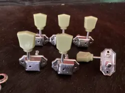 GIBSON DELUXE GREEN KEY TUNER SET VINTAGE NICKEL