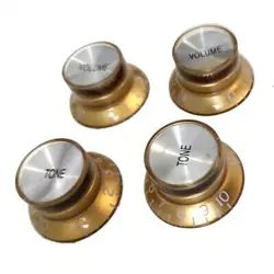 SET OF KNOBS STYLE GIBSON SG PLEXI GOLD METRIC WITHOUT GRAVE SILVER REFLECTOR
