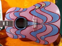 GIBSON J-160E MAGICAL PAINT USED ACOUSTIC GUITAR 1967
