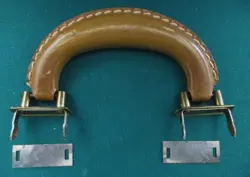 TWO GIBSON VINTAGE GUITAR CASE HANDLES LEATHER NICE LES PAUL, ES-335