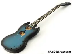 GIBSON USA SG STANDARD MODEL BODY & NECK, MAHOGANY, NITRO PELHAM BLUE BURST