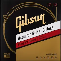 GIBSON SAG-PB12 PHOSPHOR BRONZE ACOUSTIC GUITAR STRINGS PERFECTLY BALANCE TONE